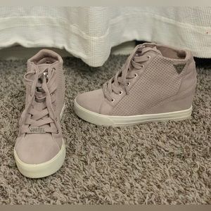Mauve Guess sneaker wedge size 7